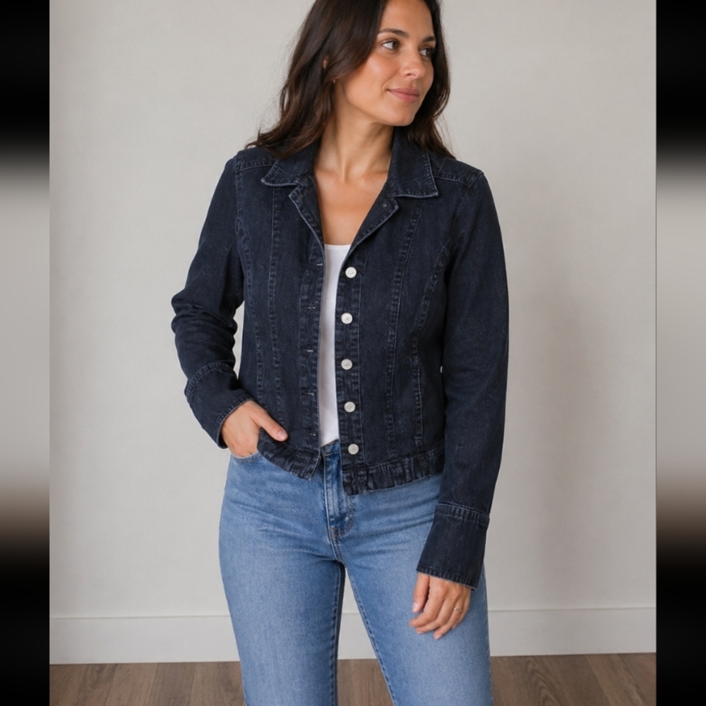 DRESS BARN Jean Button Up Jacket Medium
